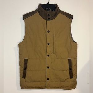 Jeremiah American Legacy Canvas Quilted Vest - Insulated Beige, Snap Button Mens